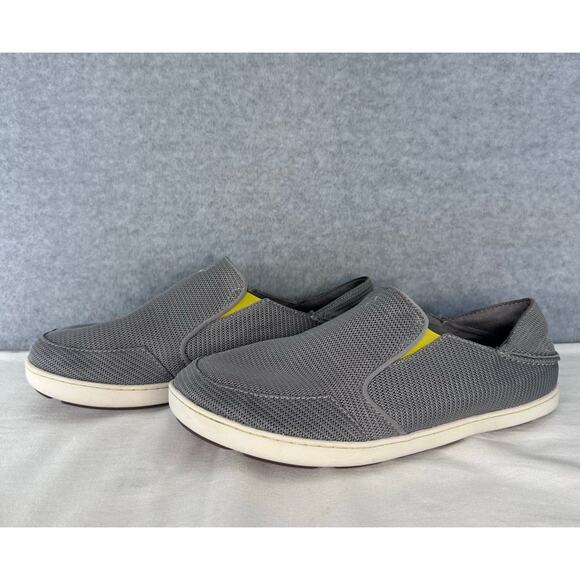 Olukai Men's sz 12 Nohea Mesh Grey Slip On Loafer Walking Fishing Outdoors Shoes - Picture 2 of 13